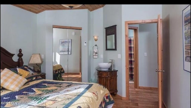21899 Sterling Hwy, Cooper Landing, AK 99572 - bedroom featuring a sink, wood finished floors, and baseboards