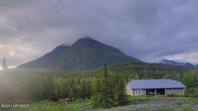 21899 Sterling Hwy, Cooper Landing, AK 99572 - mountain view featuring a wooded view
