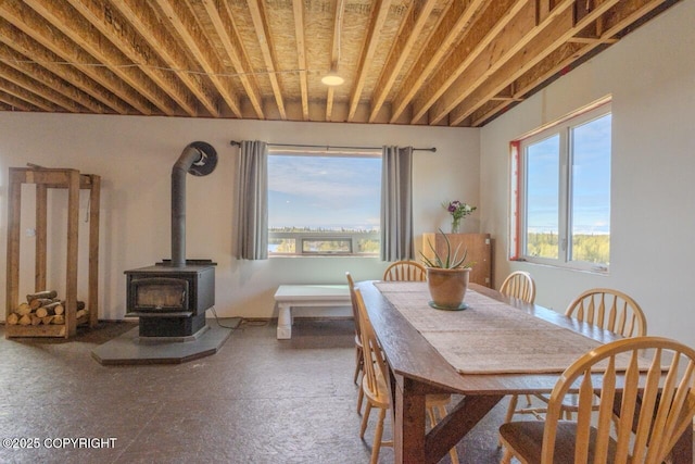 53160 Stol Rd, Clam Gulch, AK 99568 - dining area with a wood stove