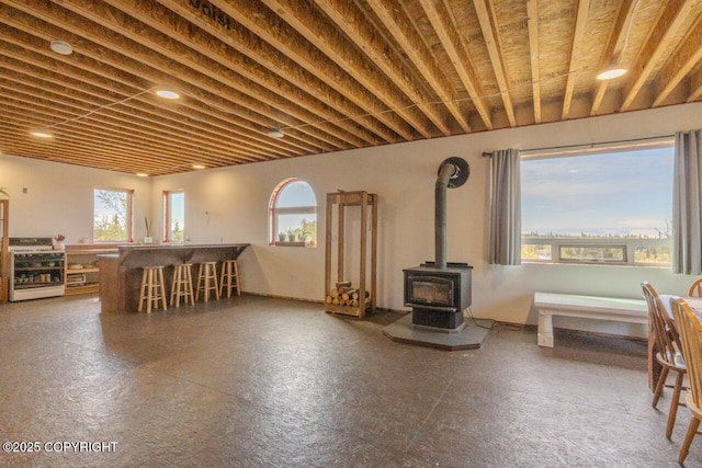53160 Stol Rd, Clam Gulch, AK 99568 - living room featuring a wood stove