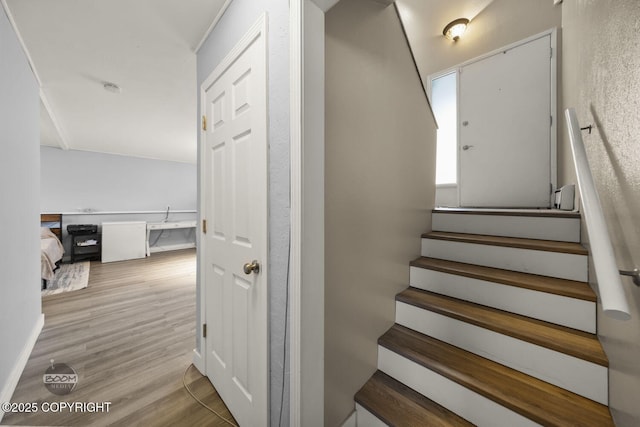 1851 E 53rd Ave, Anchorage, AK 99507 - stairway featuring wood finished floors