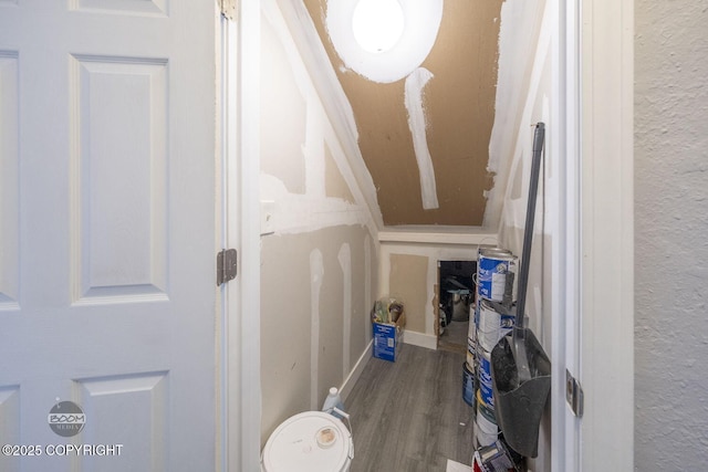 1851 E 53rd Ave, Anchorage, AK 99507 - bathroom with a textured wall and wood finished floors