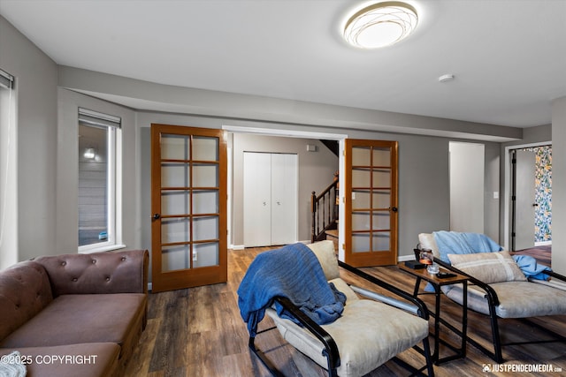 800 Howard Cir, Anchorage, AK 99504 - living area featuring stairway and wood finished floors