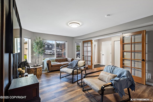 800 Howard Cir, Anchorage, AK 99504 - living room with wood finished floors and french doors