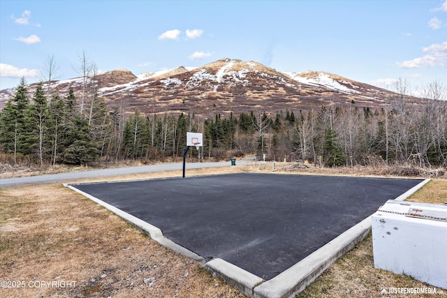 3915 Hiland Rd, Eagle River, AK 99577 - view of sport court featuring community basketball court and a mountain view