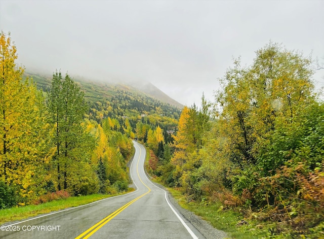 3915 Hiland Rd, Eagle River, AK 99577 - view of asphalt street with a view of trees