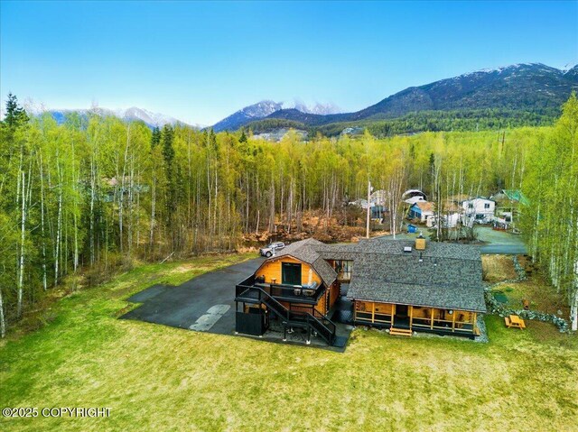 17720 Werre St, Chugiak, AK 99567 - view from above of property with mountains and a heavily wooded area