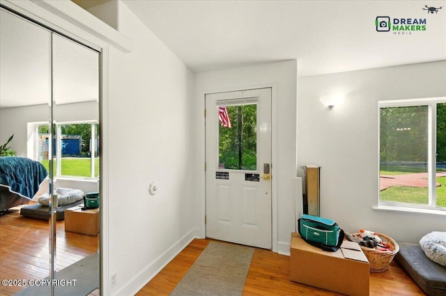 1900 N Green Forest Dr, Palmer, AK 99645 - entrance foyer with wood finished floors and healthy amount of natural light
