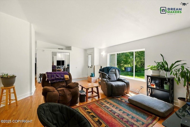 1900 N Green Forest Dr, Palmer, AK 99645 - living room with wood finished floors and vaulted ceiling