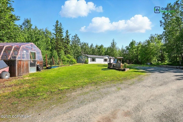 1900 N Green Forest Dr, Palmer, AK 99645 - view of green lawn with an outdoor structure