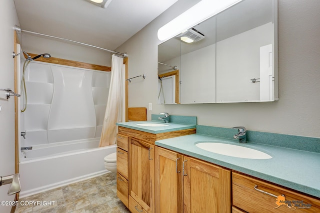 3211 Shamrock St, Anchorage, AK 99504 - full bathroom featuring shower / tub combo with curtain and vanity