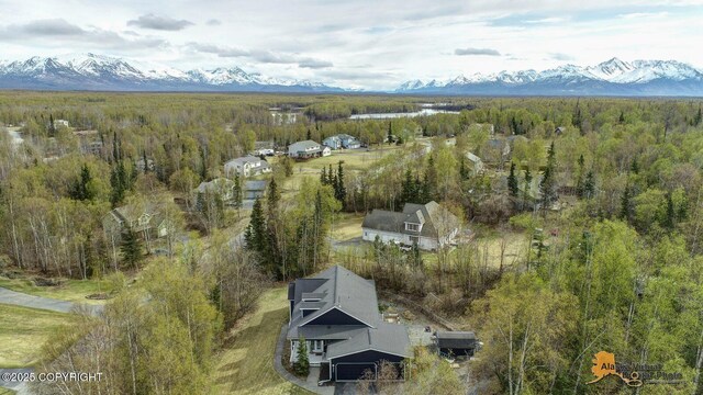 3541 E Wanamingo Dr, Wasilla, AK 99654 - aerial view with a mountain view and a forest view