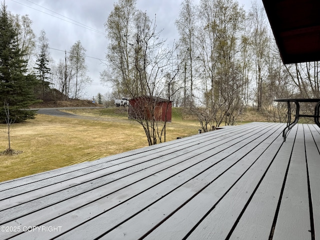 deck with a lawn