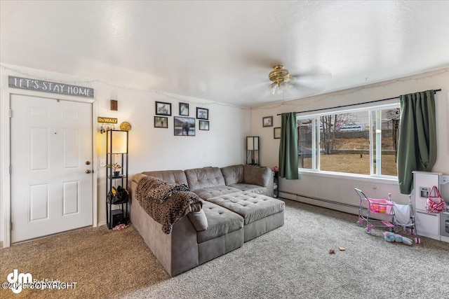 2601 E Quiet Cir, Wasilla, AK 99654 - carpeted living room with ceiling fan