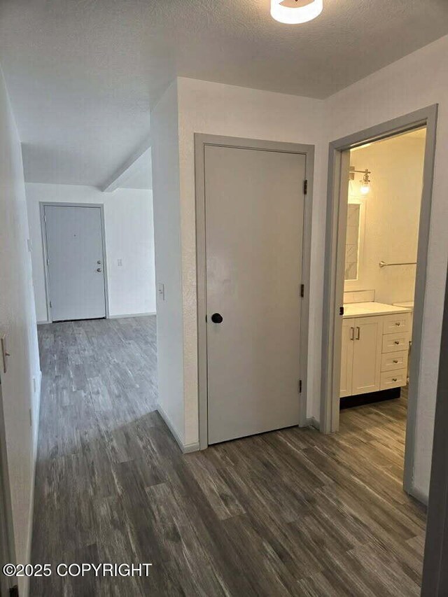 2601 E Quiet Cir, Wasilla, AK 99654 - hallway featuring dark wood-type flooring