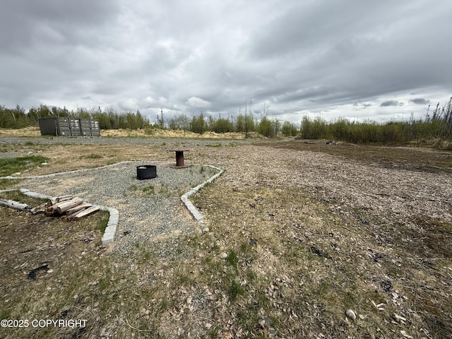 view of yard featuring mail area