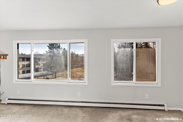 355 Donna Dr # 18, Anchorage, AK 99504 - empty room with a baseboard radiator, carpet, and baseboards