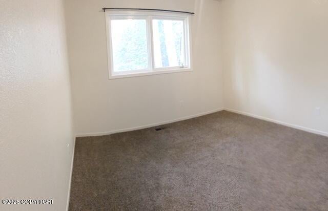 carpeted empty room featuring baseboards
