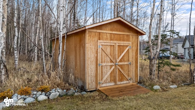 view of shed