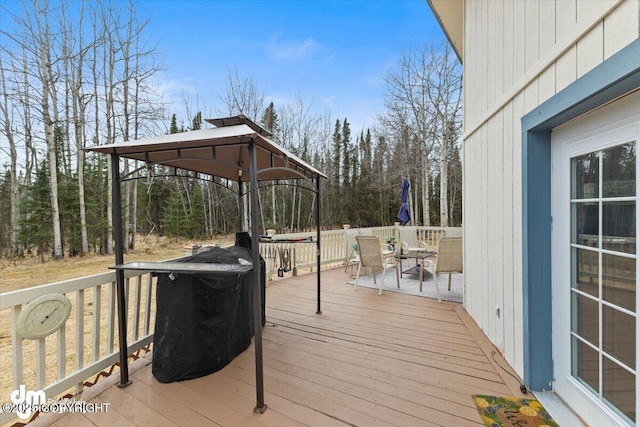 deck with a gazebo