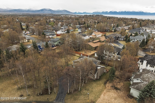 bird's eye view with a residential view and a mountain view