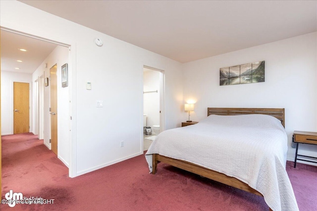 5201 E Northern Lights Blvd # 3N, Anchorage, AK 99508 - carpeted bedroom with ensuite bathroom, baseboards, and recessed lighting