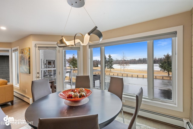 1741 W 15th Ave, Anchorage, AK 99501 - dining space with light wood-style floors and baseboard heating