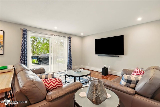 4200 Endeavor Cir, Anchorage, AK 99515 - living area with wood finished floors, recessed lighting, and baseboards