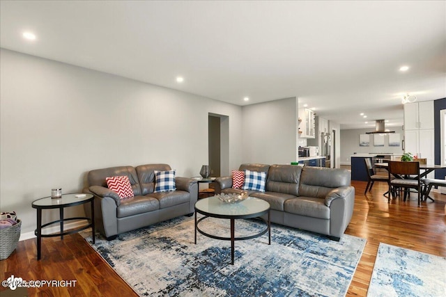 4200 Endeavor Cir, Anchorage, AK 99515 - living room featuring wood finished floors and recessed lighting