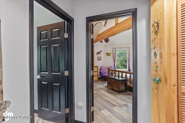 10912 Wolf Trail Cir, Seward, AK 99664 - foyer entrance with wood finished floors