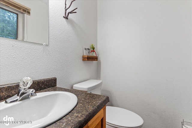 10912 Wolf Trail Cir, Seward, AK 99664 - bathroom with vanity and a textured wall