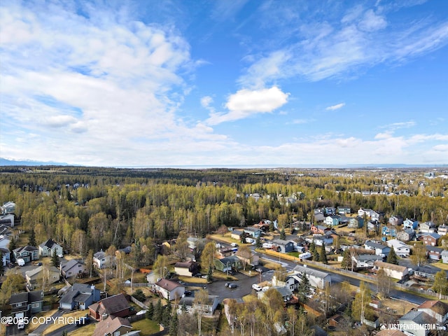 3810 Midvale Cir, Anchorage, AK 99507 - bird's eye view featuring a view of trees and a residential view