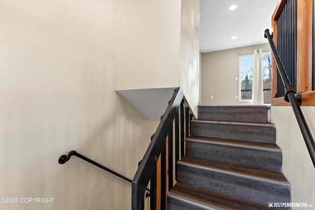 3810 Midvale Cir, Anchorage, AK 99507 - stairs featuring recessed lighting