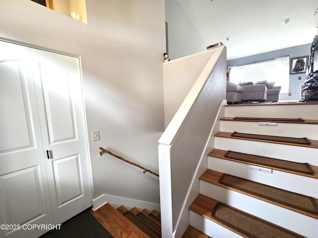 1902 Swetmann Ave, Seward, AK 99664 - stairs featuring baseboards and wood finished floors