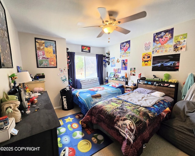 1902 Swetmann Ave, Seward, AK 99664 - bedroom with ceiling fan and carpet flooring