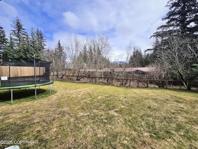 1902 Swetmann Ave, Seward, AK 99664 - view of yard with a fenced backyard and a trampoline