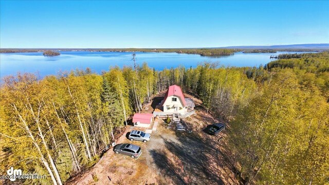 8266 S Big Lake Rd, Big Lake, AK 99652 - view of subject property with a nearby body of water and a heavily wooded area