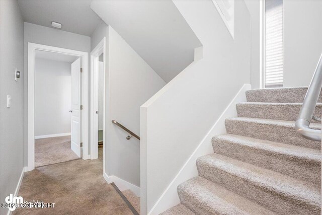 3412 Red Rock Ct, Anchorage, AK 99502 - stairway with carpet floors and baseboards