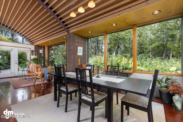 sunroom / solarium with french doors