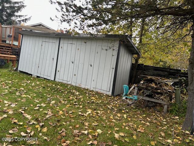 view of shed
