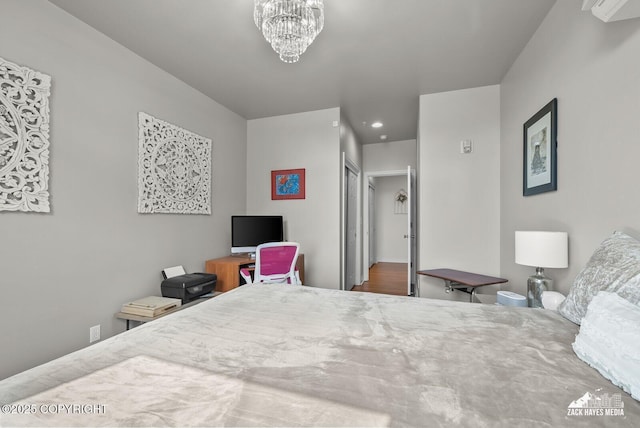 222 E 7th Ave # 106, Anchorage, AK 99501 - bedroom featuring a chandelier, recessed lighting, and a closet