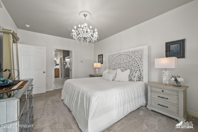222 E 7th Ave # 106, Anchorage, AK 99501 - bedroom featuring light colored carpet and a chandelier