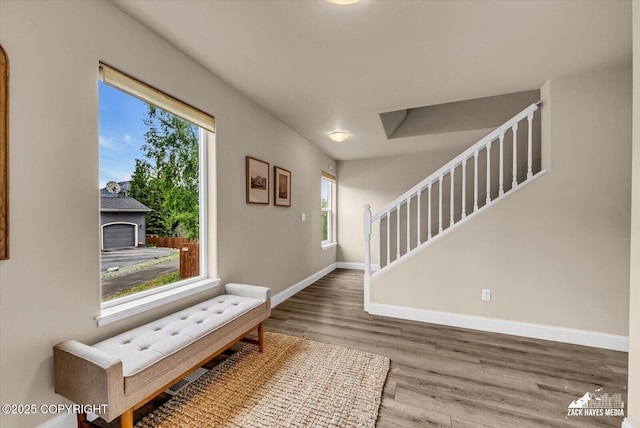 13050 Curry Ridge Cir, Eagle River, AK 99577 - entrance foyer with wood finished floors and baseboards