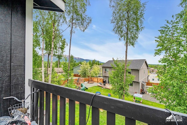 13050 Curry Ridge Cir, Eagle River, AK 99577 - balcony with a mountain view and a residential view