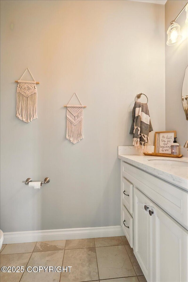 2153 S Withers Rd, Wasilla, AK 99654 - bathroom with vanity and tile patterned floors