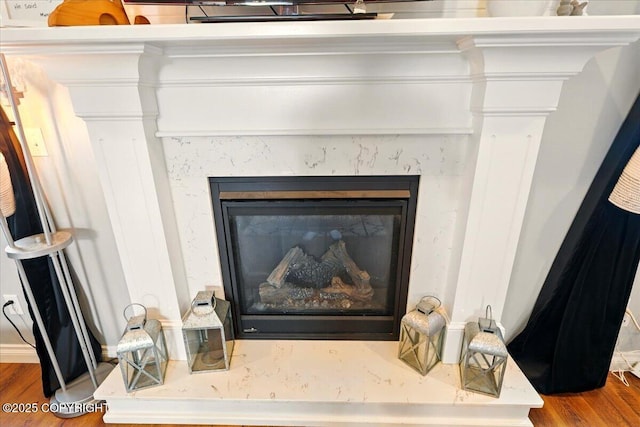 2153 S Withers Rd, Wasilla, AK 99654 - detailed view of wood finished floors and a high end fireplace