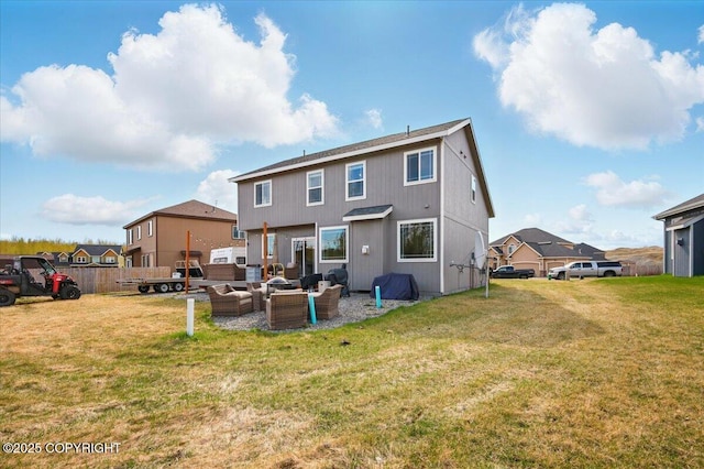 2153 S Withers Rd, Wasilla, AK 99654 - back of property featuring outdoor lounge area, a lawn, and a patio area