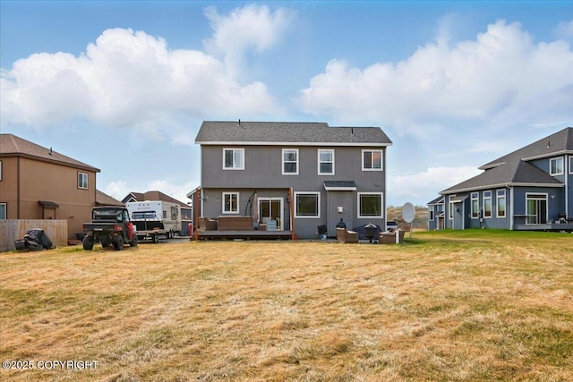 2153 S Withers Rd, Wasilla, AK 99654 - rear view of property featuring a wooden deck and a yard