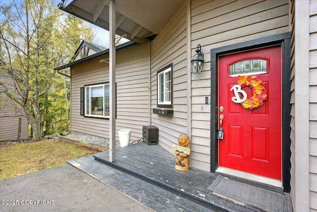 view of doorway to property