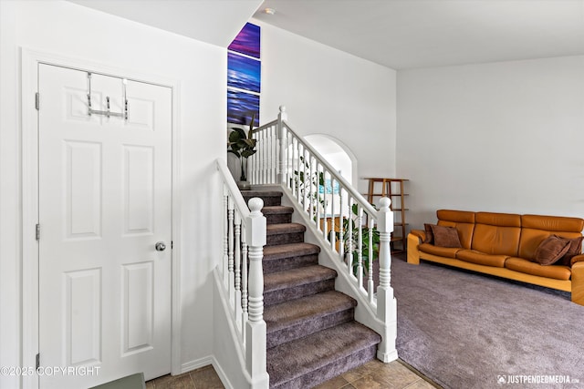 1734 Concord Hill Dr, Anchorage, AK 99515 - staircase with carpet